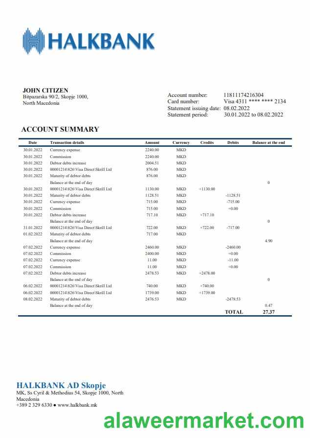 Macedonia Halkbank ban statement